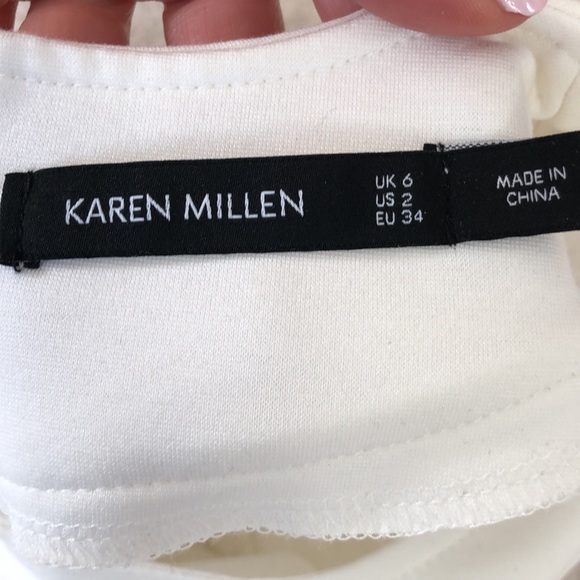 Karen Millen Cross Halter Mesh Jersey Top - Picture 8 of 8